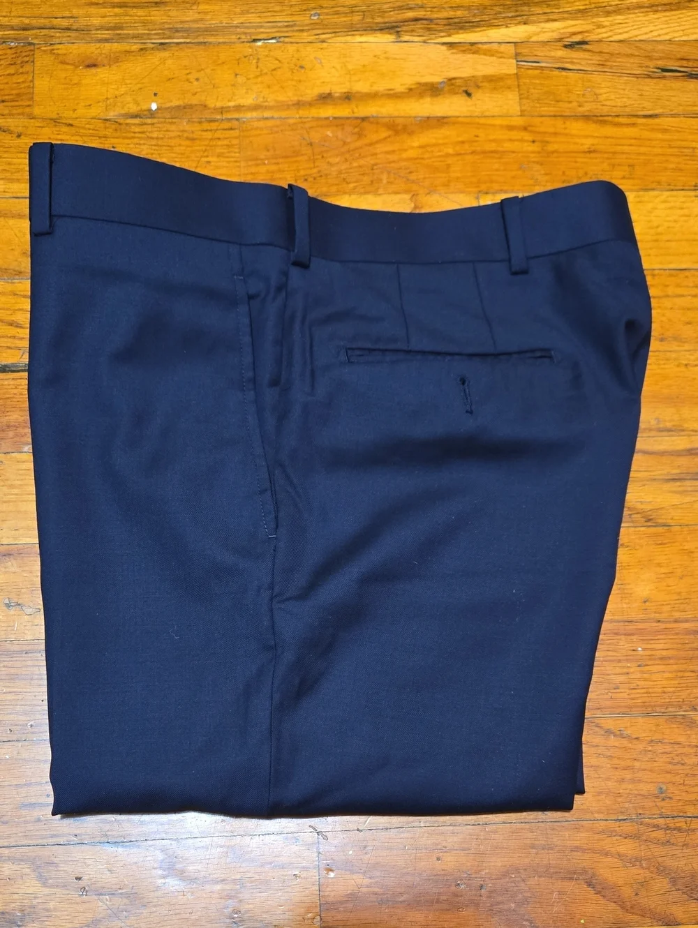 Paul Bentely 31R (33x32) Navy 100% Vantage Wool Roma Straight Dress Mens Pants